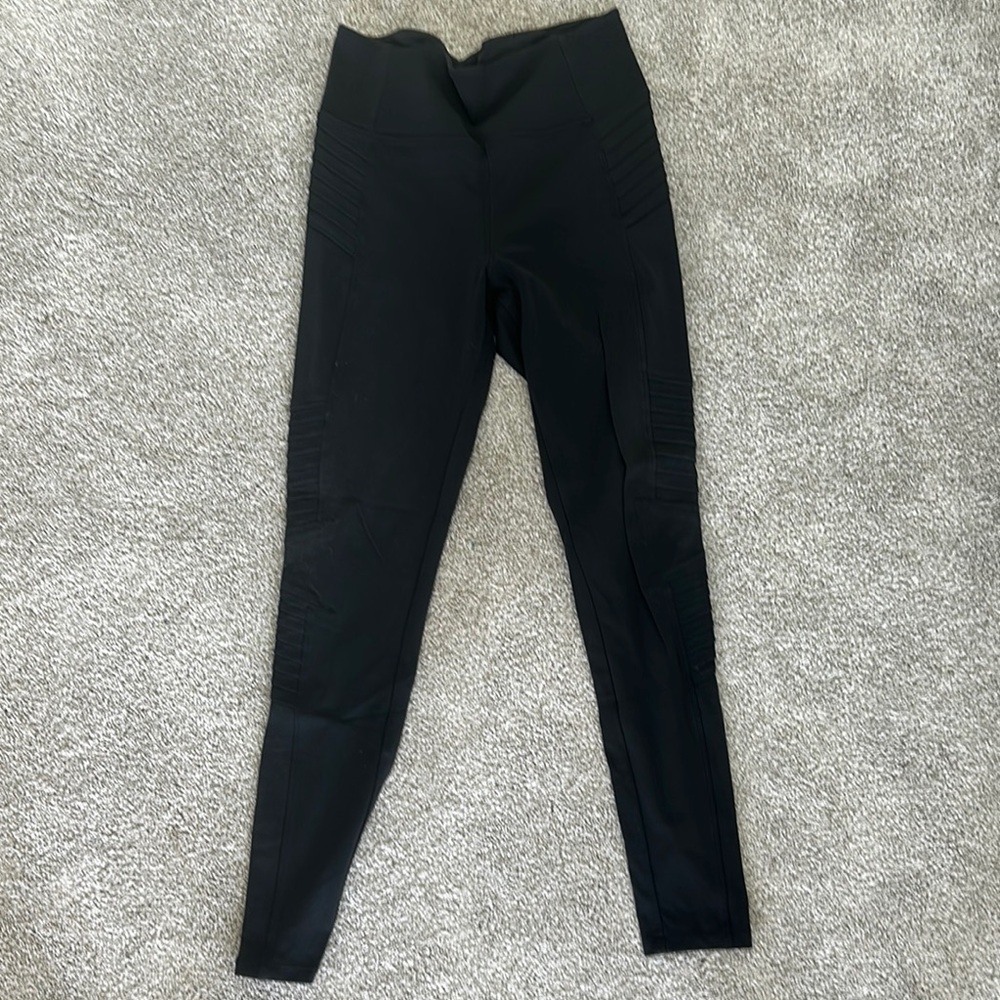 Athleta Black High-Waisted Leggings- motor style
